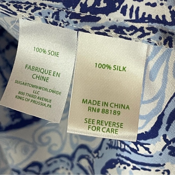 Lilly Pulitzer Matilda Silk Top Stuffed Shells Size XXS - Picture 6 of 16